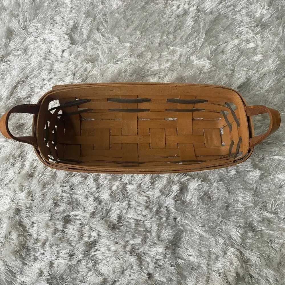 VTG Longaberger 1992 Heartland Bakery Cracker Basket Leather Handles NO Liner